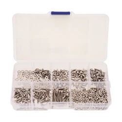 Set 660 viti rondelle in acciaio Set viti da 2 mm Assortimento dadi rondelle Esagono incassato per varie Dropship