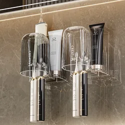 Storage rack, bathroom wall mounted brush cup, no punching, light luxury, drain water, rinse mouth cup, dental cup holder