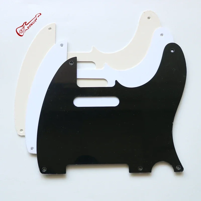 Donlis 1.6mm 1ply Vintage 5 Holes White Black Parchment TL Guitar Pickguard Wihtout Pickup Screw Holes