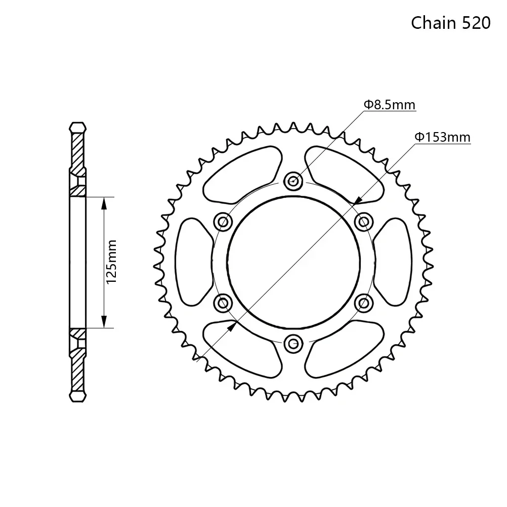 Motorcycle Rear Chain Sprocket 42T 45T 48T 50T 52T for KTM EXC SX XCW EXCF SXF MXC LC4 SMC SMR 125 144 150 200 250 300 450 525