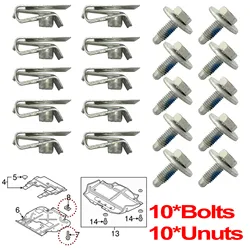 10x For Opel Vauxhall Vivaro Renault Trucks Trafic Mitsubishi Express Nissan NV300 Engine Undertray Bottom Cover Clip Bolt Screw