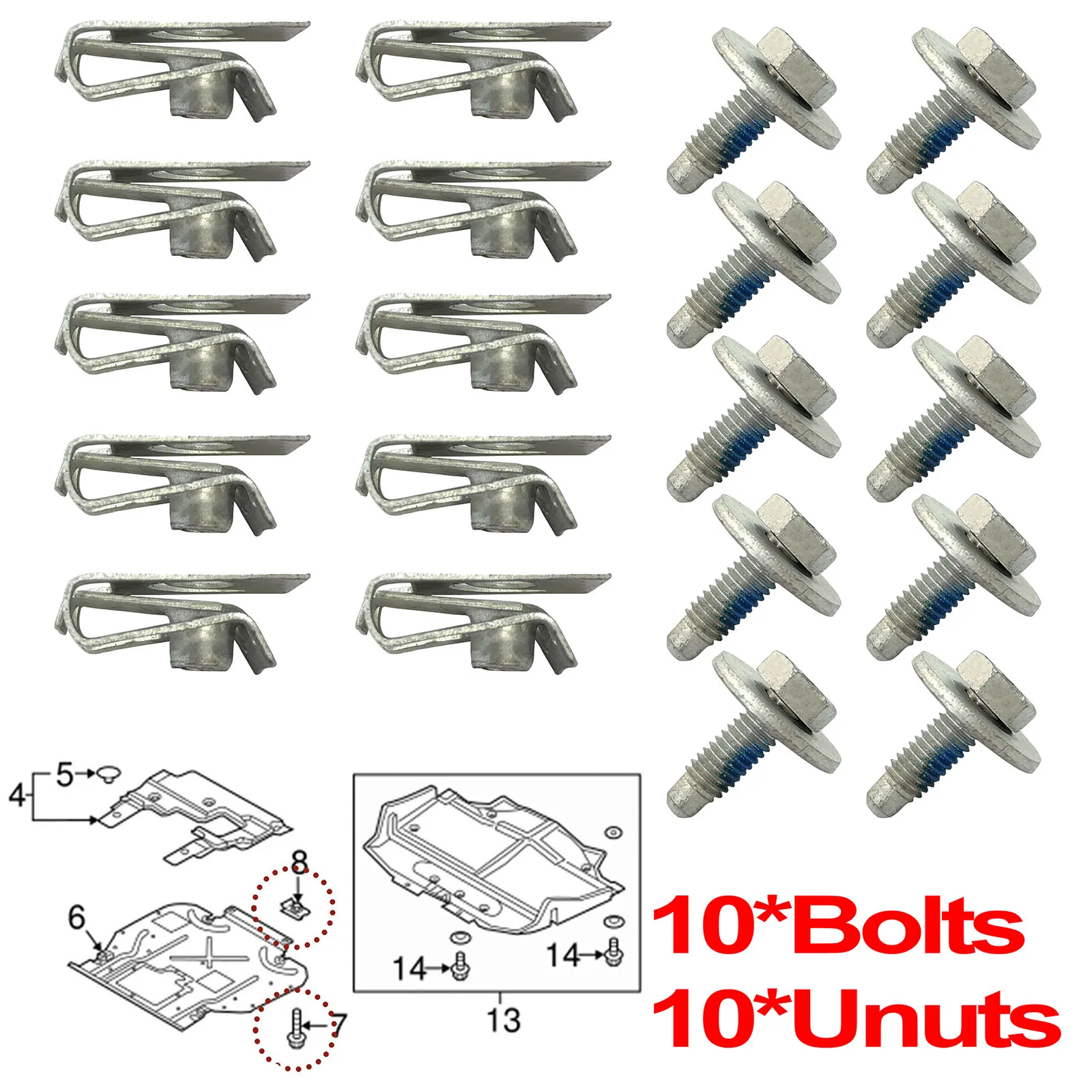 10x For Opel Vauxhall Vivaro Renault Trucks Trafic Mitsubishi Express Nissan NV300 Engine Undertray Bottom Cover Clip Bolt Screw