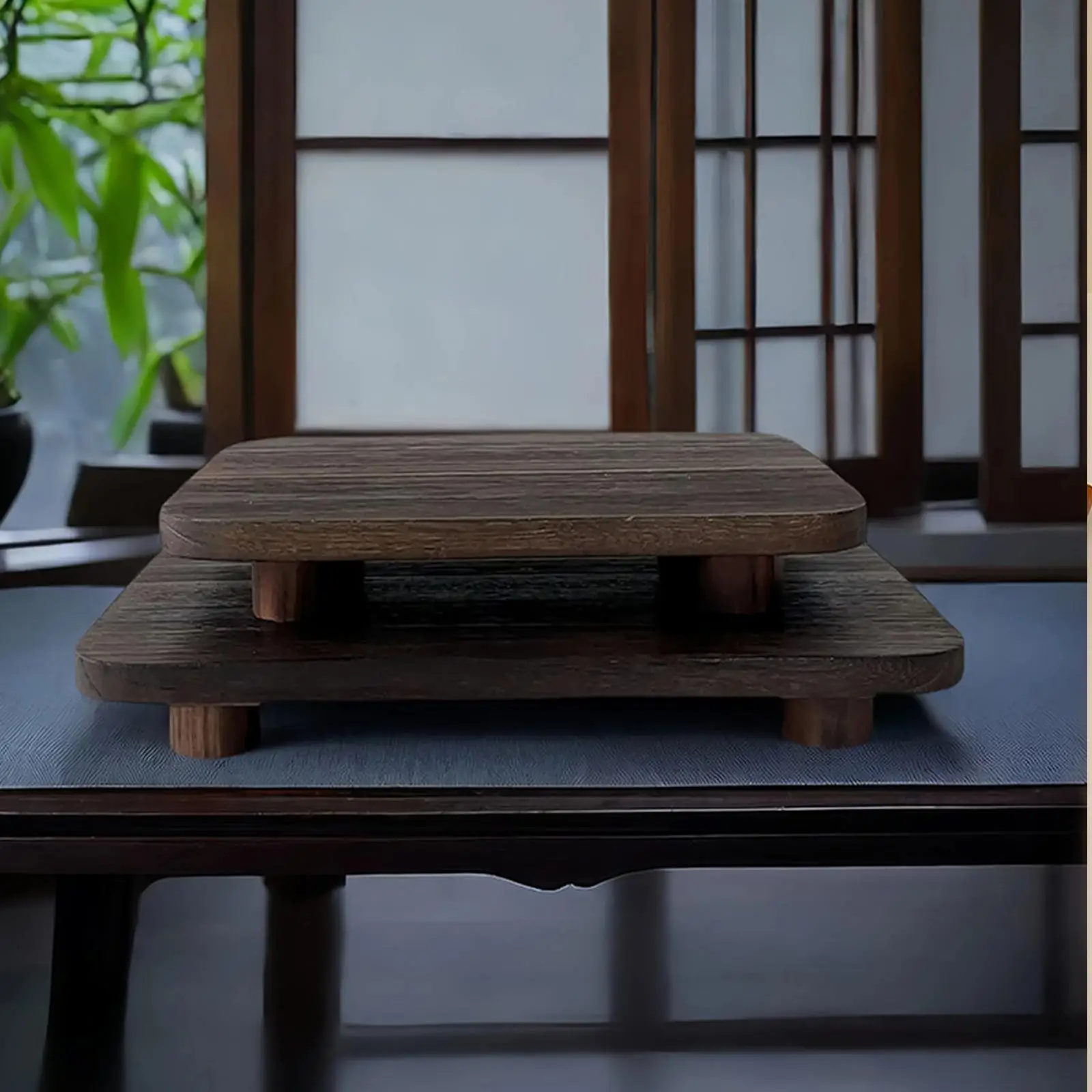 Wood Pedestal Stand Decorative Counter Decor Wood Riser Soap Tray Candle Plant Holder for Tissues Candle Plant Jewelry Kitchen