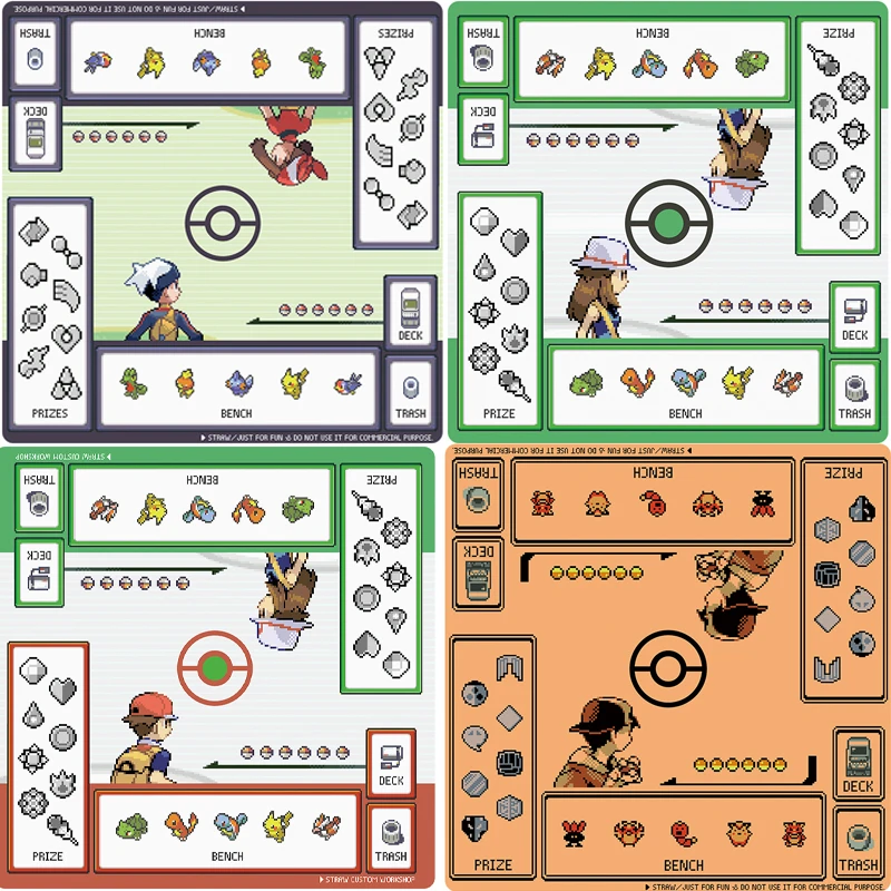 Bricolage Ptcg Pokemon Pixel Double face carte Pad Pikachu Charmander caoutchouc bataille Pad Anime Collection Action jouet figurines cadeaux