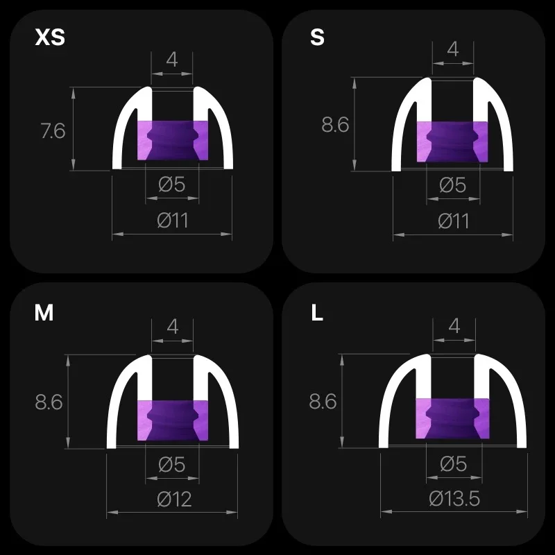 WHIZER EasyTips LT100 غطاء الأذن السائل سيليكون الأذن نصائح XS/S/M/L حجم 1 صندوق (4 أزواج) جودة صوت واضحة مع حقيبة للتخزين #6