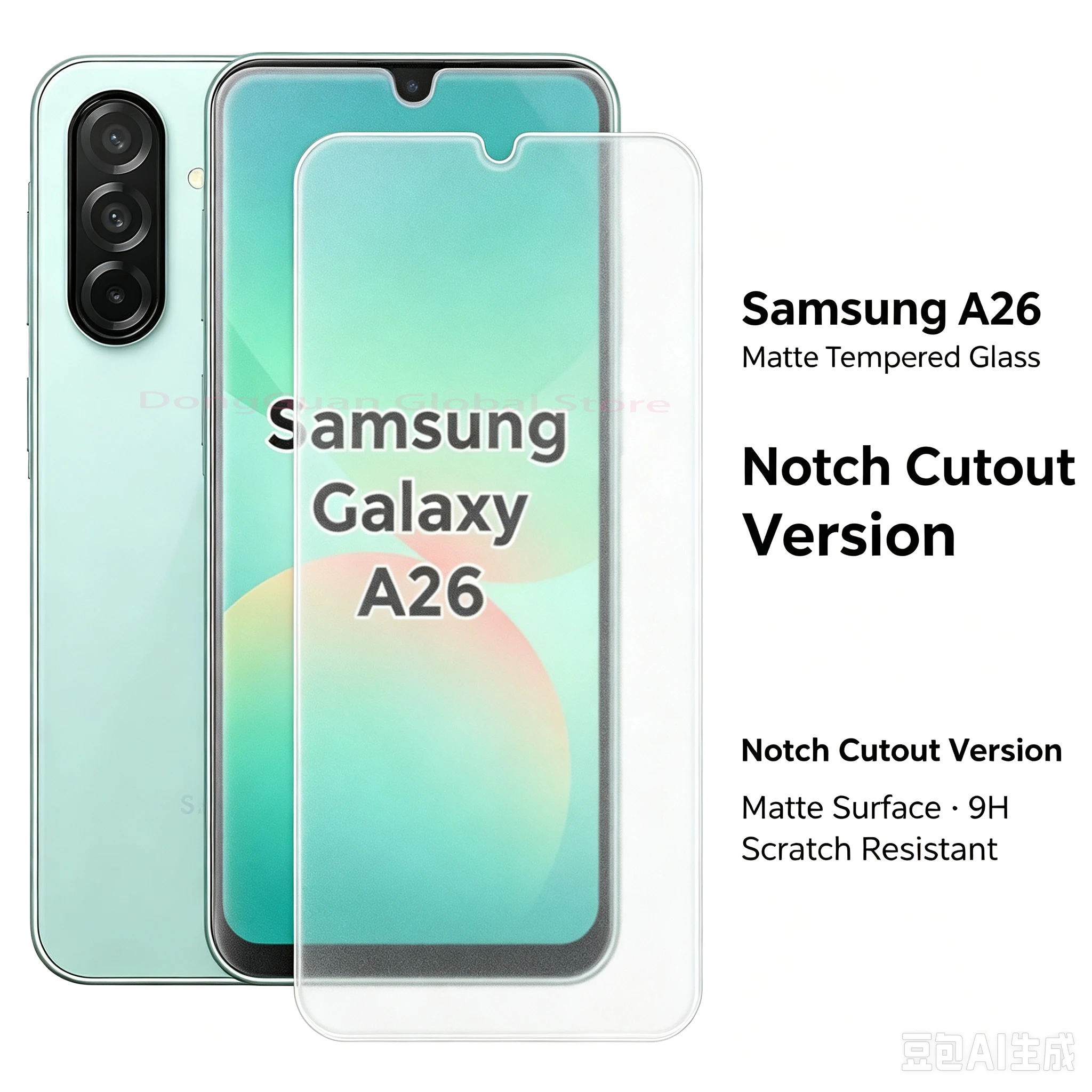 Matte Tempered Glass Screen Protector For Samsung Galaxy A26 Anti‑Glare Anti‑Fingerprint Frosted Matte Phone Screen Guard Glass