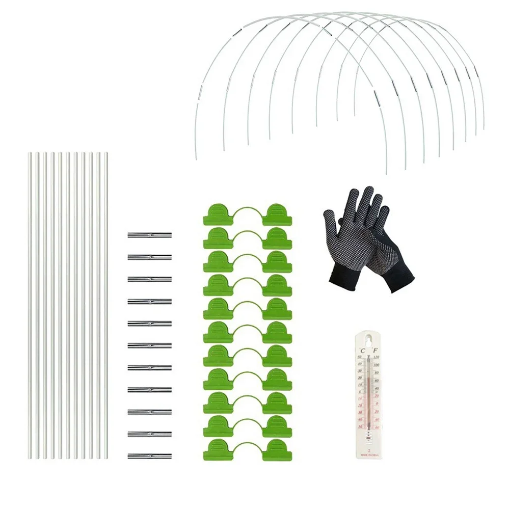 Fibreglass Greenhouse Tunnel Frame Protect Plants from Frost  Birds  and Sunlight Complete Package with Thermometer and Gloves