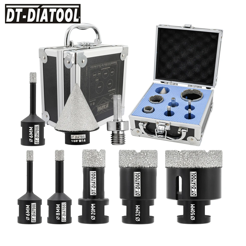 DIATOOL Dia 6/8/20/32/50mm Diamond Drill Core Bits Sets Drill Bit  Finger Bit for Porcelain Tile Granite