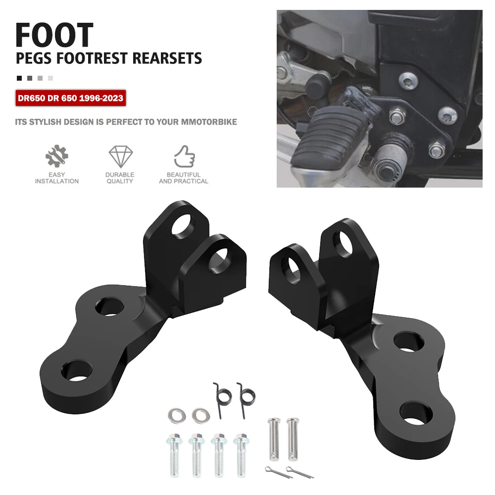 

Motorcycle Accessories Fit For Suzuki DR650 DR 650 1996-2023 2022 Footpeg Lowering Mounts Foot Peg Lowering Kits DR650S DR650SE