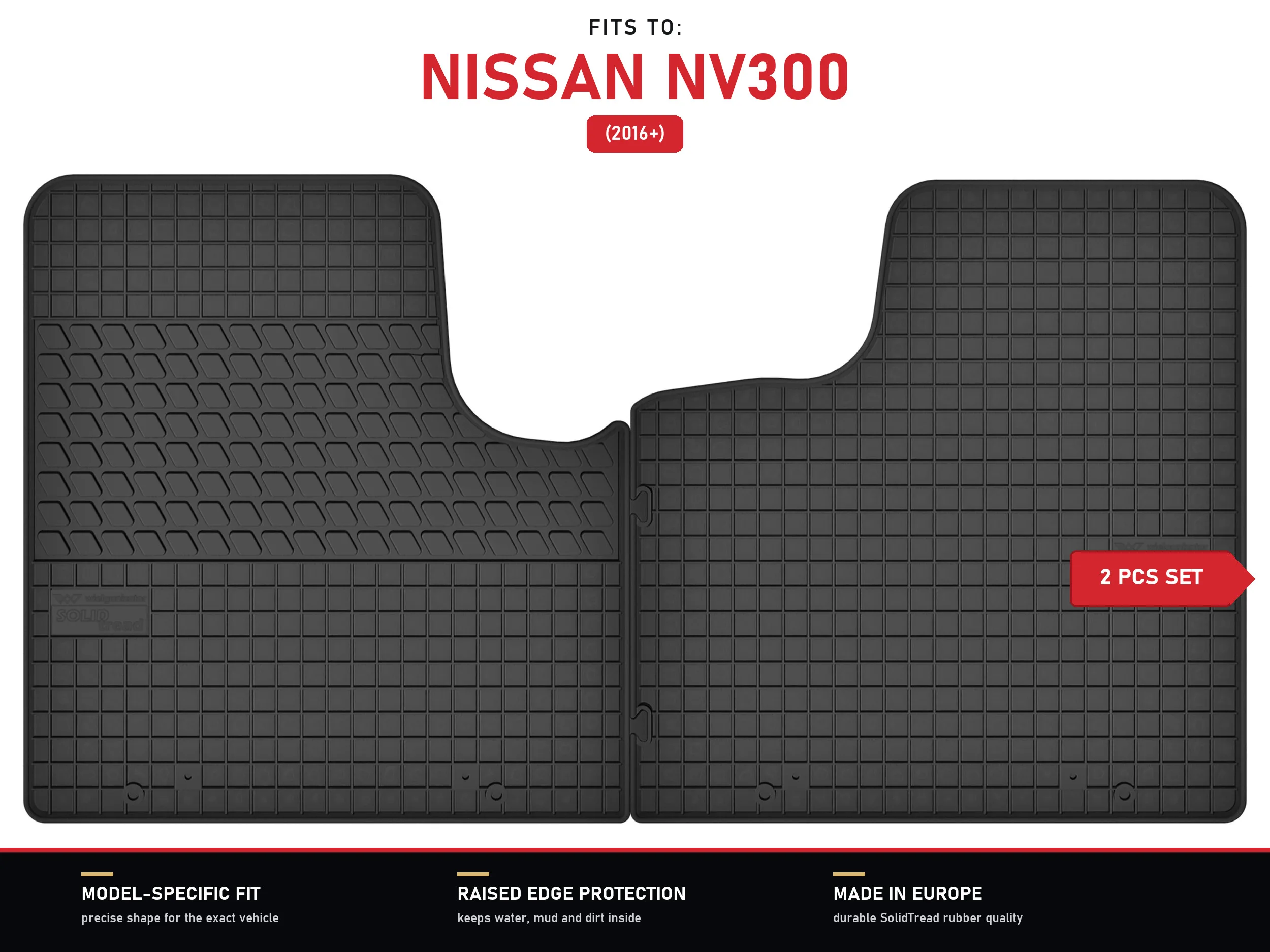 Rubberen matten voor: Nissan NV300 2016-transportwagen