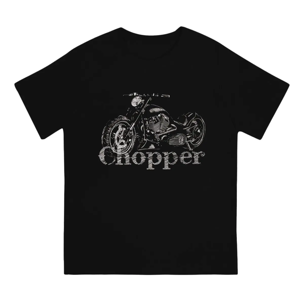 Chopper Custom Motor Motorcycle Classic T Shirt Graphic Men Tees Summer Clothing Polyester Crewneck TShirt