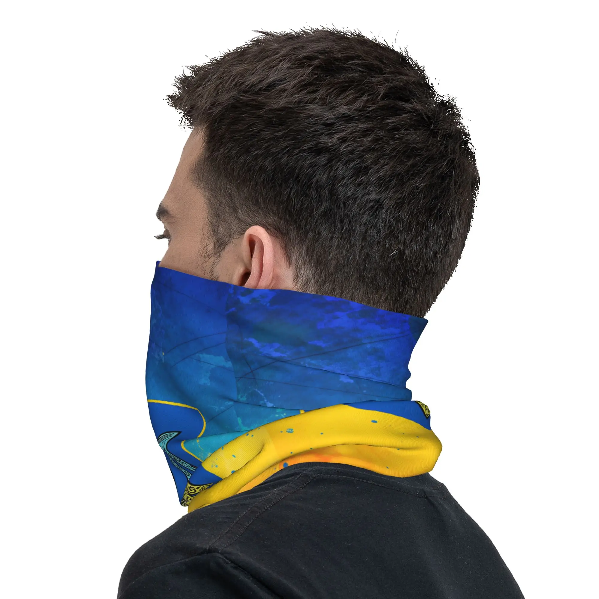 Ukrainian Tricolor Emblem Balaclava Outdoor Sports Bicycle Mask UV Protection Neck Cover Face Masks Autumn y2k Funny Neck Gaiter view 4
