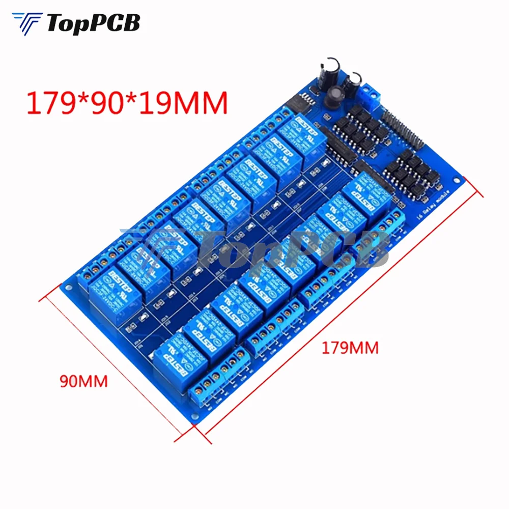 16 relay 5V 12V 24V optocoupler isolation high and low level trigger PLC control board multiple relay modules