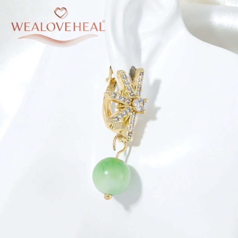 schmuckherstellung zubehör, 1 Paar 18K vergoldete Messing-Stern-Sonnenstrahl-Ohrringhaken mit Mikro-Pavé-Zirkonia und offenem Öhrchen für DIY-Schmuckherstellungszubehör – Detail 18