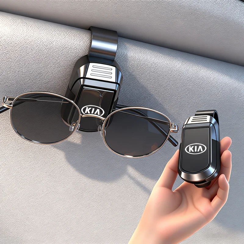 Kia-Visera de sol para coche, Clip para gafas de sol, soporte de almacenamiento para Kia Sportage Seltos Sorento Carnival Rio Borrego Ceed Forte K3 K4
