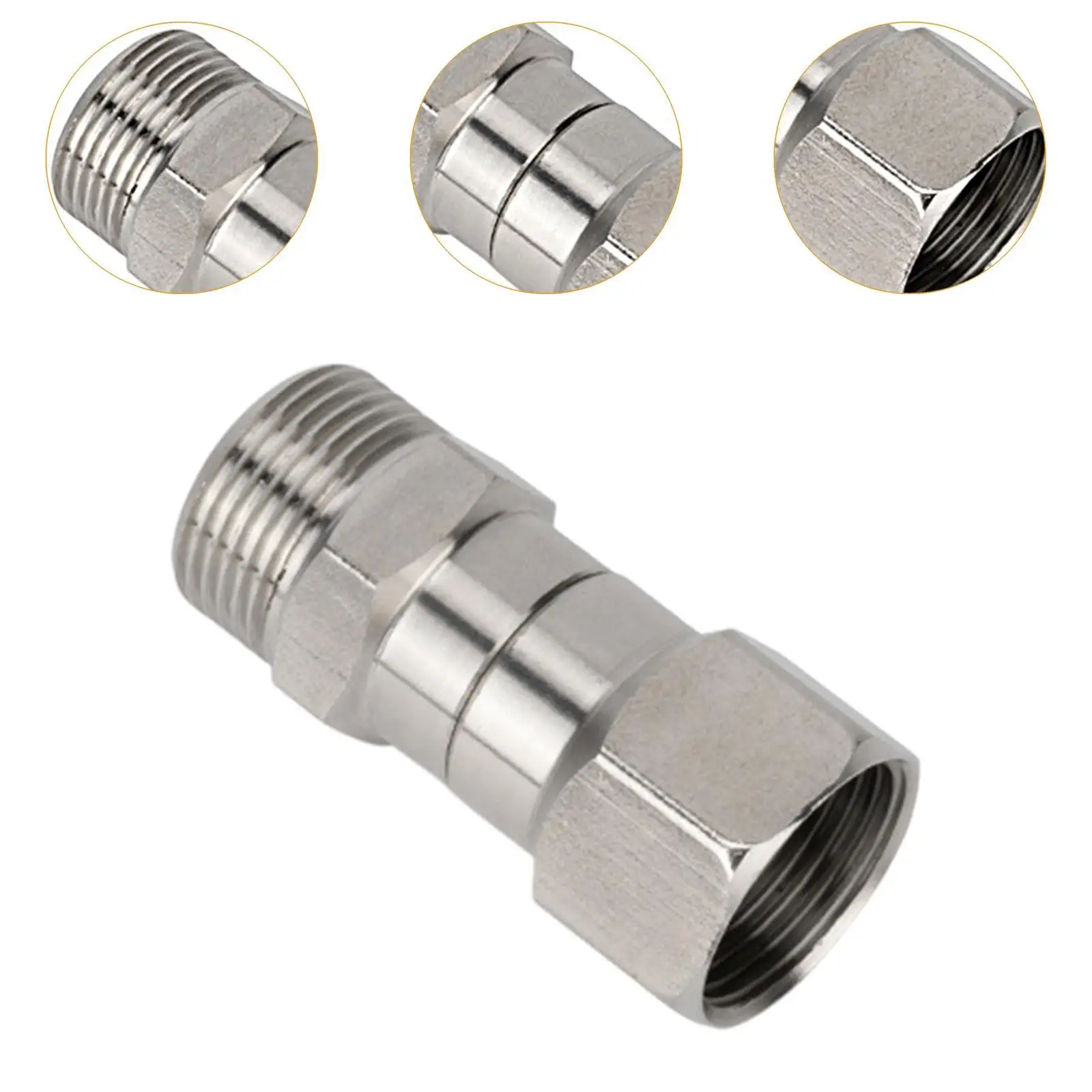 High -pressure cleaner connection piece, stainless steel swivel, M22, 3/8 inches