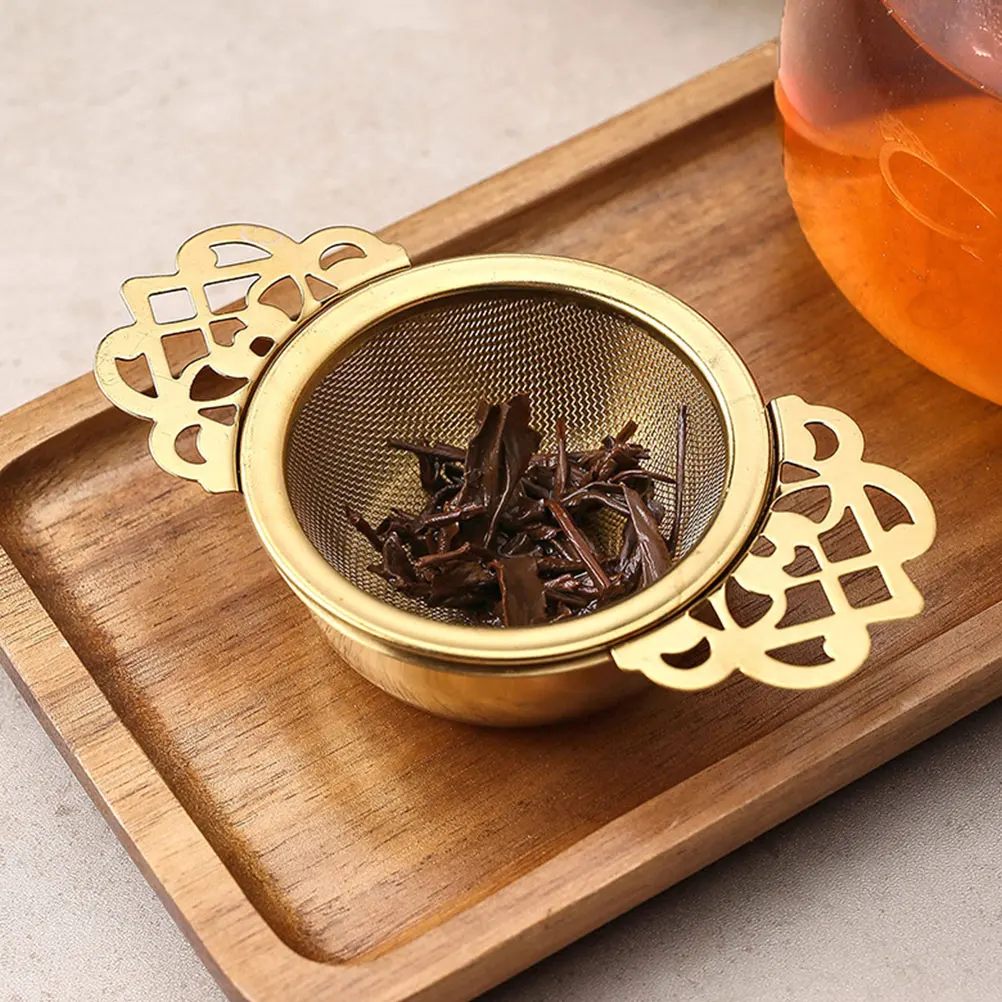 

1Set Metal Tea Strainer Fine Mesh Loose Leaf Tea Infuser Filter Drip Bowl Petal Handle Strainer for Teapot Cup Accessories