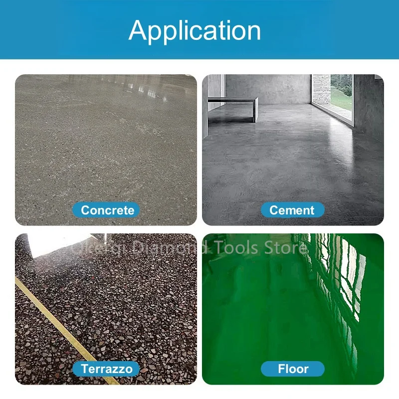 3 Stück 4 Zoll 3-Stufen-Bodenpolierpads, Harzgebundene Trockenpolierpads für Beton- und Terrazzoböden, Schleif- und Polierwerkzeuge – Detail 3