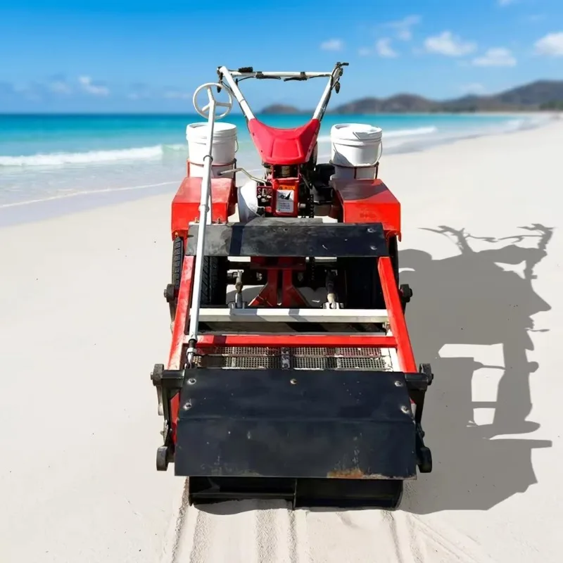 Hand Push Tracked All-in-One Beach Cleaner Machine  Sand Trash Screening  Waste Removal Equipment for Beach  Gobi Desert