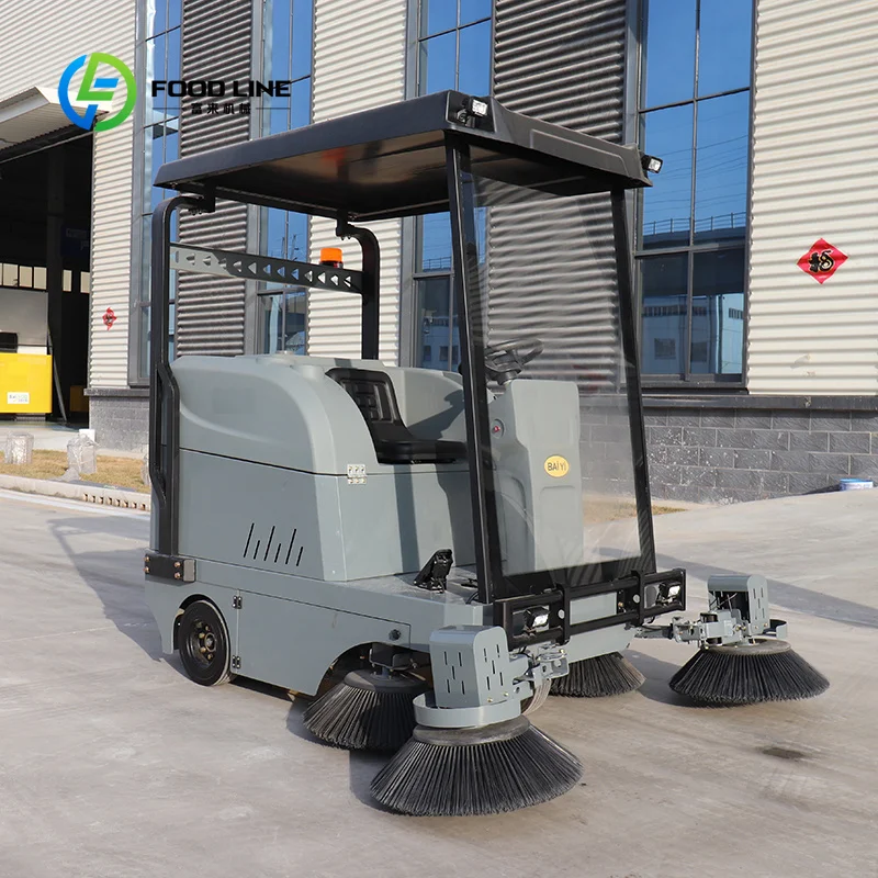 Custom electric industrial floor sweeper durable ground cleaning equipment for manufacturing plant warehouse logistics premises