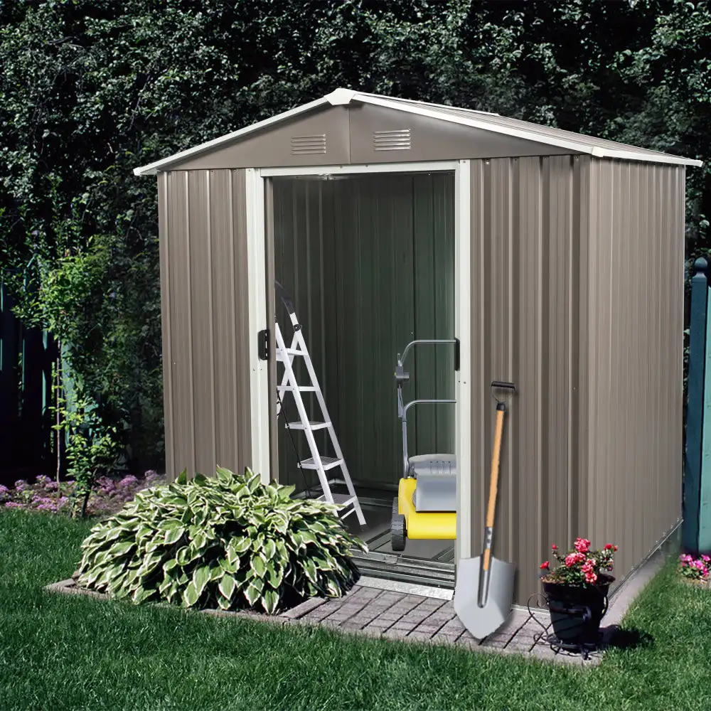 

6ft x 5ft Outdoor Metal Storage Shed gray