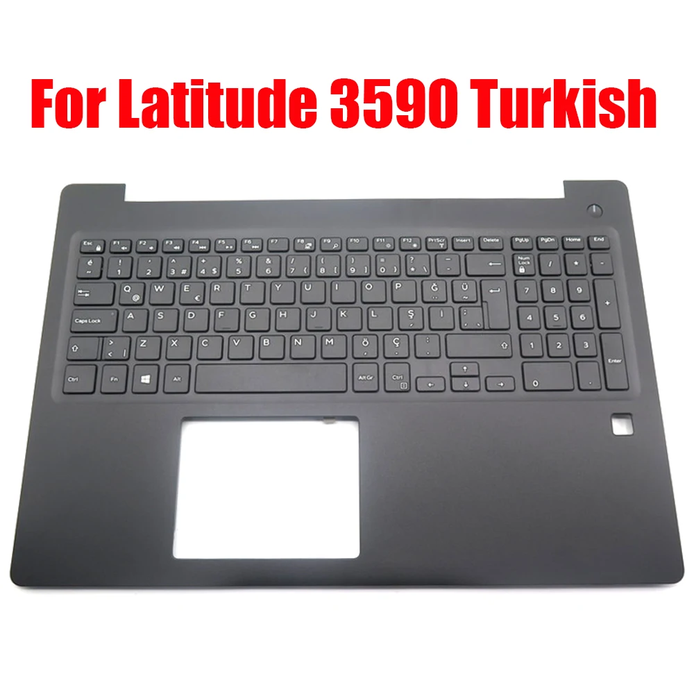 

Laptop Palmrest For DELL For Latitude 3590 E3590 0G0DDD G0DDD Without Backlit Turkish TR Keyboard With Fingerprint Hole Black