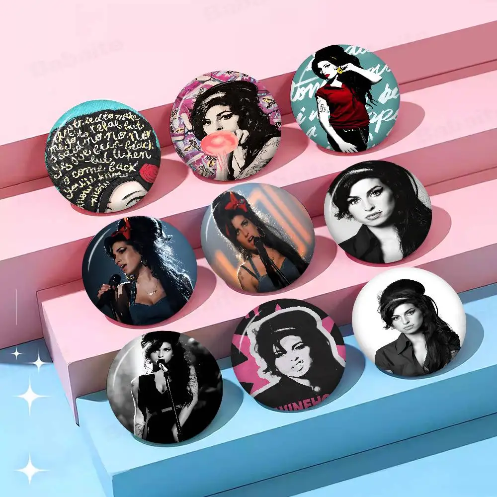Singer A-Amy W-Winehouse 58mm Animals Funny Brooches Badge Backpack Clothes Gift Accessory