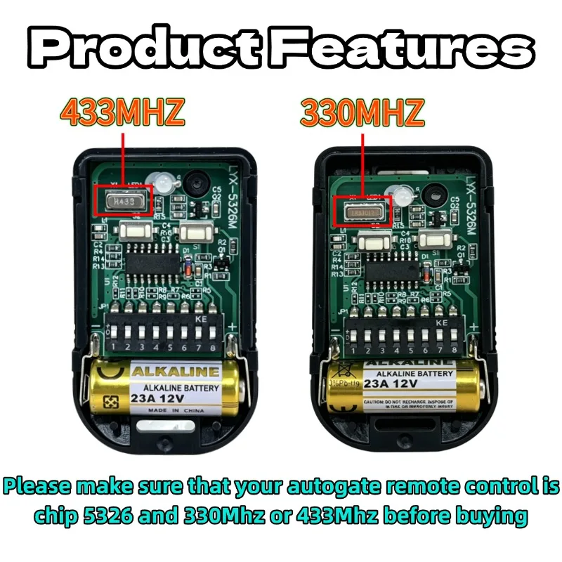 Gate Garage Door Receiver SMC5326P-3 SMC5326 8 DIP Switch 433mhz Controller Receiver Remote Control For Gate Door Opener