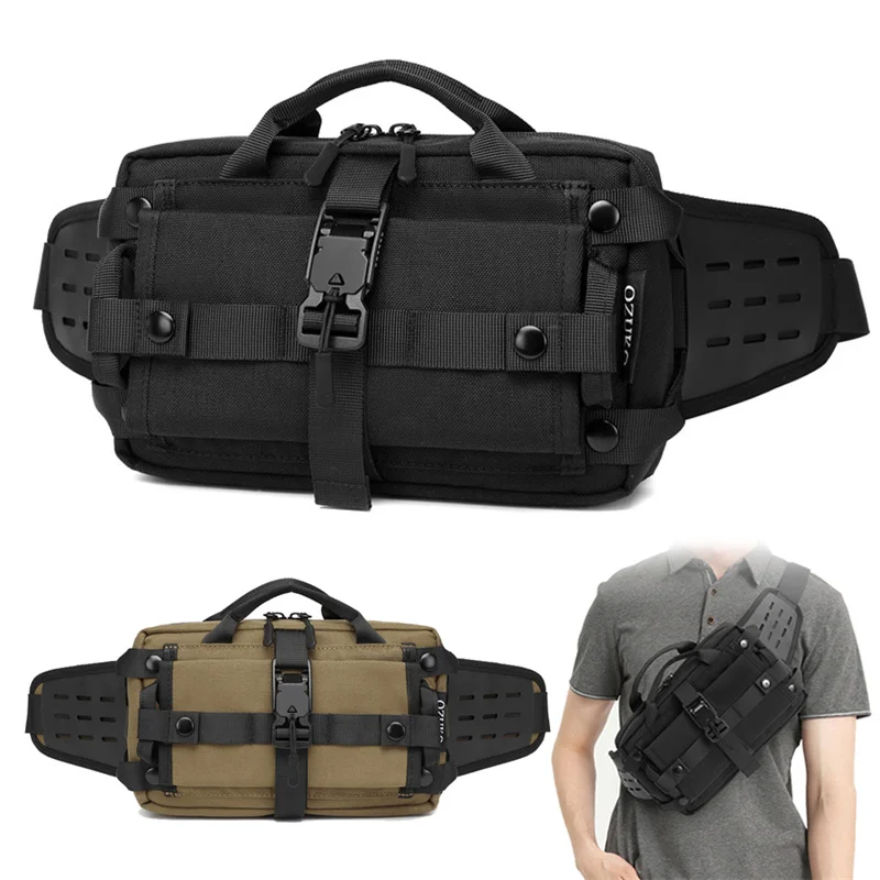 Riñoneras Oxford impermeables de alta calidad para hombre, multifunción, para viajes al aire libre, bolso cruzado deportivo Unisex a la moda para hombre