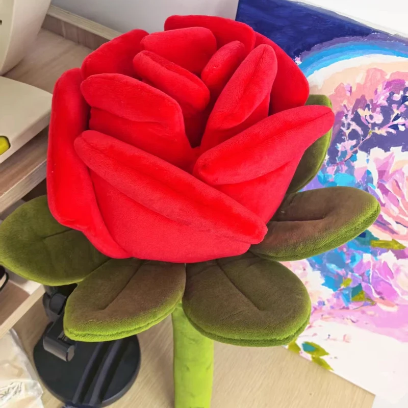 Cartoon Rose Plush Toy Soft Flannel Flower Bouquet Home Decor Home Bed Decoration Soft Stuffed  Valentines Day Gift