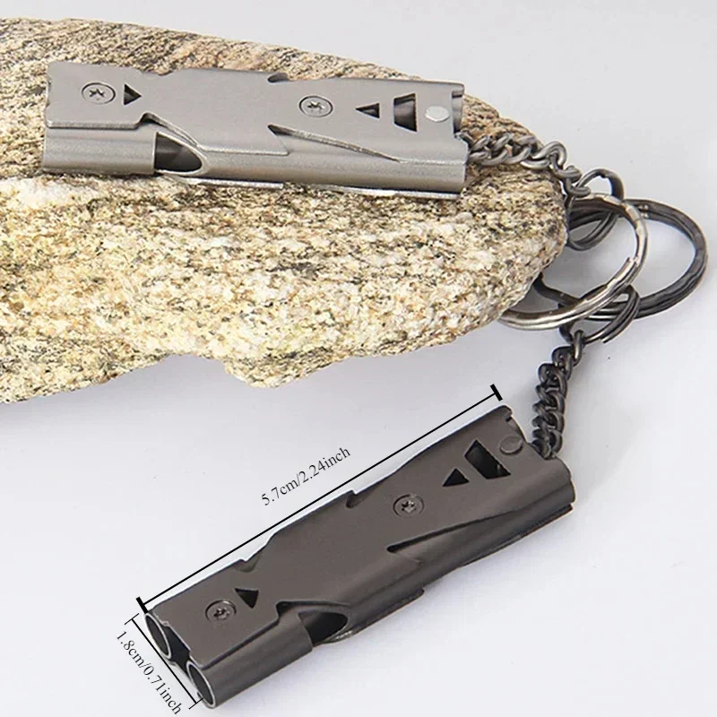 Premium Durable Portable Double Tube Whistle 180dB Emergency SOS Lifesaving Safety Kit for Outdoor Camping Hiking Referee view 2