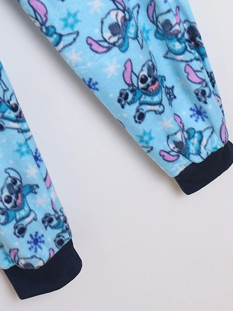 Disney Cartoon Stitch Sweatpants Women Sports Casual Home Long Pants Warm Flannel Sleepwear Sleep Pants Pajama Bottoms Trousers