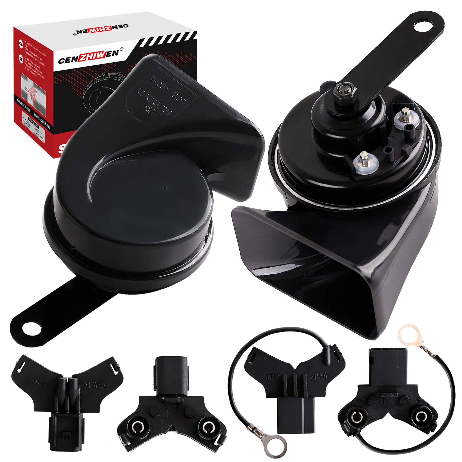 

12V Snail Horn 120dB High/Low Tone Loud Waterproof Plug and Play No Wiring Cutting, for Honda Cars Civic Accord CRV 1 Year W