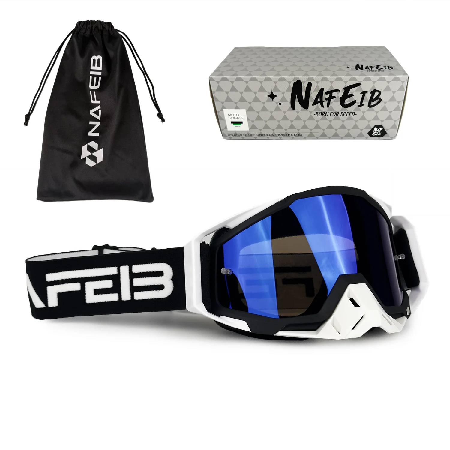

Multi-Color Nose-Protected Motorcycle Goggles - UV400 Anti-Fog, ATV MX Helmet-Fit for Western Users