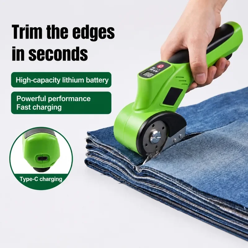 Cordless Electric Fabric Scissors, Handheld Textile Cutter with Long Battery Life, 0.6mm Cutting Depth for Home DIY Craft