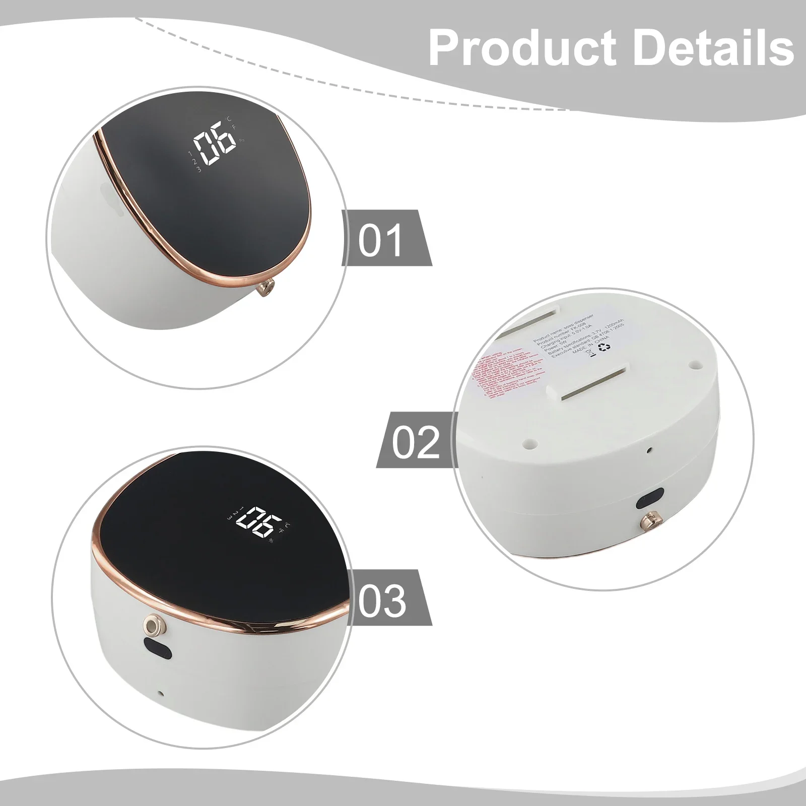 Auto Soap Dispenser Soap Dispenser ABS Plastic Indoor Temperature Reduction Adjust Adults And Children Levels Remaining Power