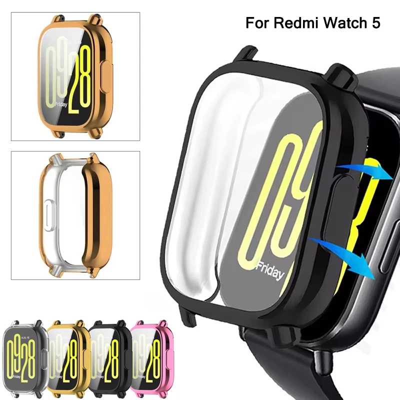 

Чехол для Xiaomi Redmi Watch 5, Active/Lite, умные часы, мягкий защитный чехол из ТПУ для экрана, бампер, защитная пленка для экрана, аксессуары