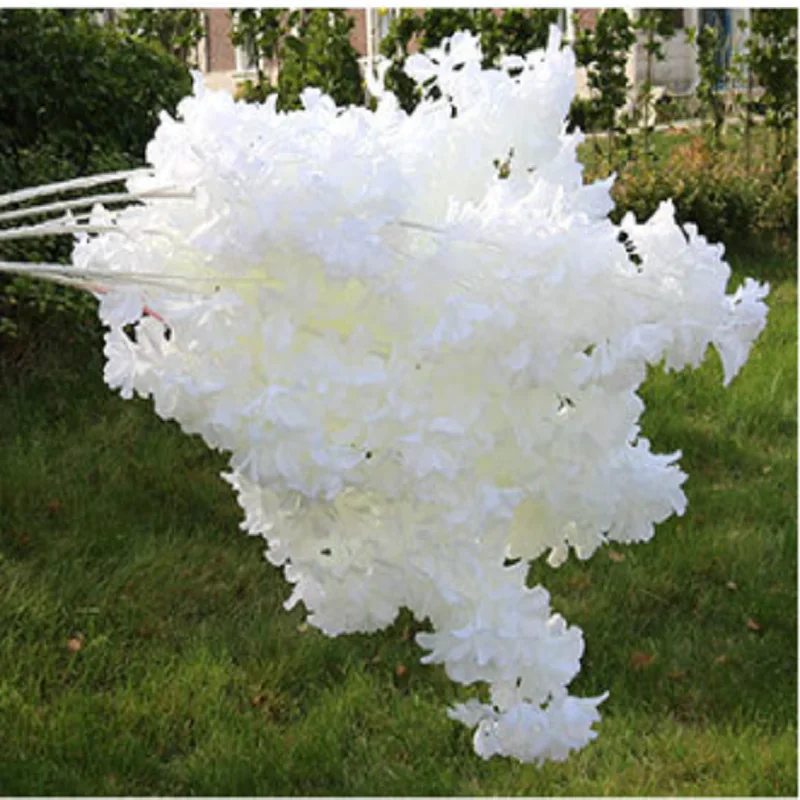 

50/100/200pcs Silk Hydrangea White Branch Drifting Snow Gypsophila Artificial Flowers Cherry Blossoms Wedding Arch Decorate