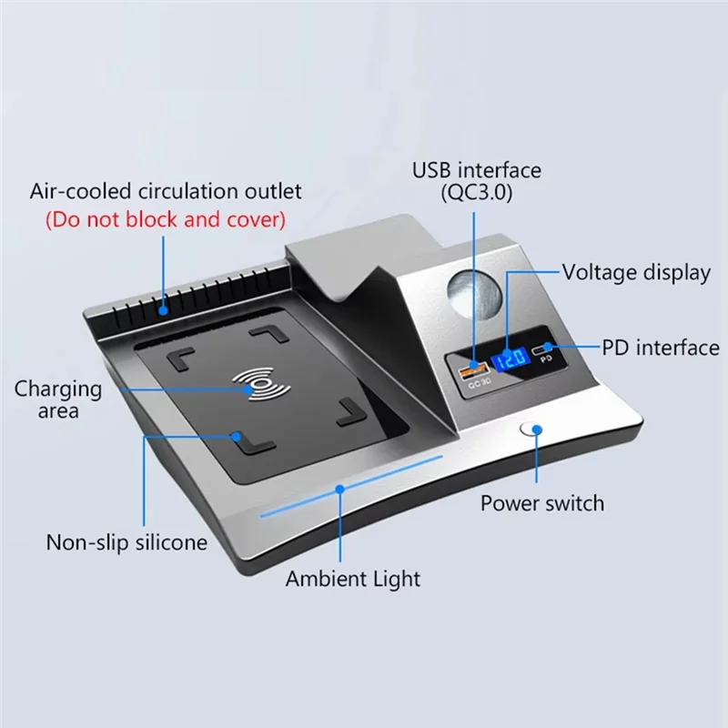 

A72Q-Car Phone Wireless Charger For Blazer 2020-2023 Accessories ,15W Fast Charging Panel Adapter