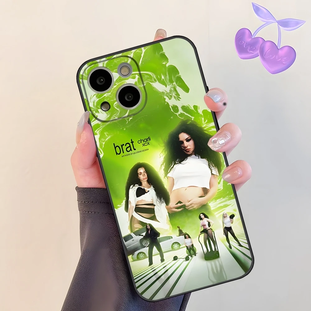 Singer C-Charli XCX BRAT Phone Case for 14 Pro Max for Apple iphone 15 13 14 12 Mini 11 Xr X Xs Pro Max 8 6s 7 6 Plus Back Cover