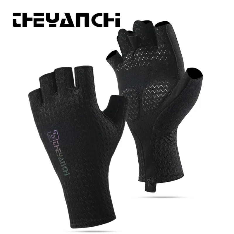 Guantes de medio dedo para montar MaleD319Verano deportes al aire libre absorción de impacto antideslizante pesca bicicleta de carretera guantes de montar