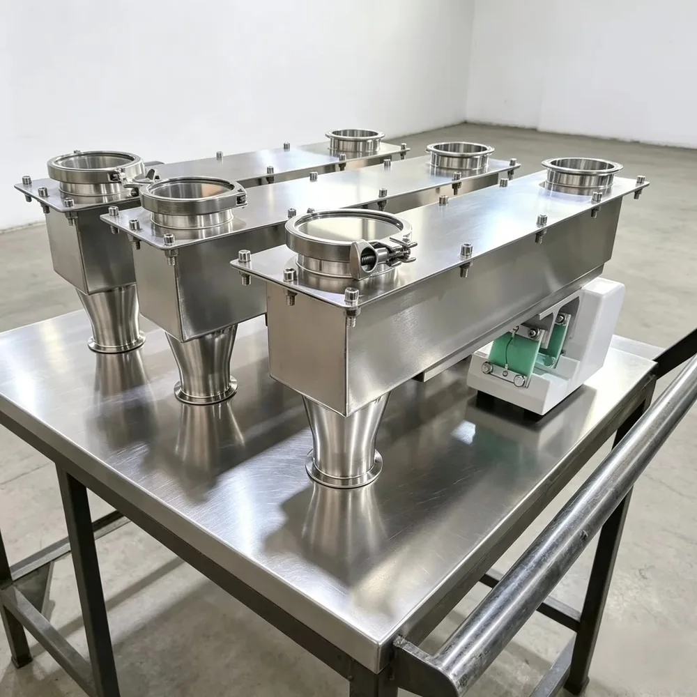 Enclosed Electromagnetic Vibrating Feeder With Bowl Shaped Feeding Inlet And Observation Port 60KW Power 1 Year Warranty
