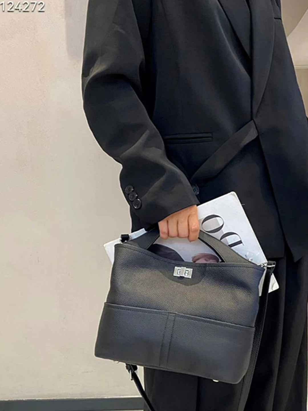 

Faionable Top Layer Cowhide Large Capaci Crossbody Buet Handbag Autumn Winter New Sle Women's Handbag High-End Feeling