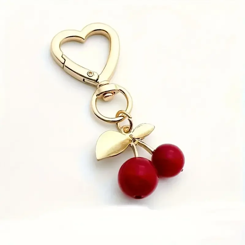 Cherry Cute Pendants for Decoration Suitable for Keychains Or As Phone And Bag Charms Versatile And Sweet Delicate Accessory