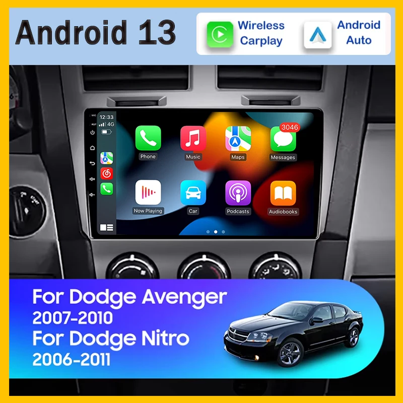 

Android 13 для Dodge Avenger JS 2007 - 2010 для Dodge Nitro 2006 - 2011 Автомагнитола мультимедийный видеоплеер навигатор GPS Carplay