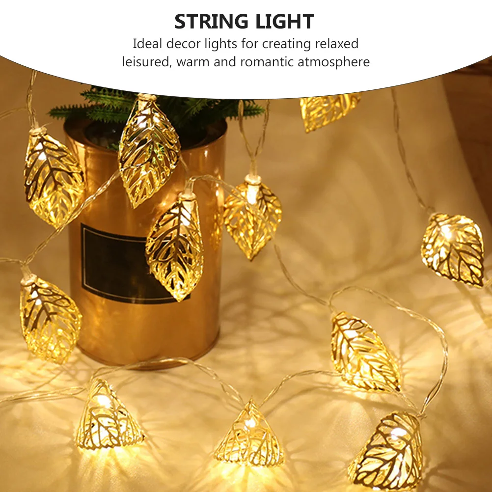 

1 pc Golden Leaf String Lights Beautiful Decorative LED for Party Wedding Bedroom Fairy DIYDecoration