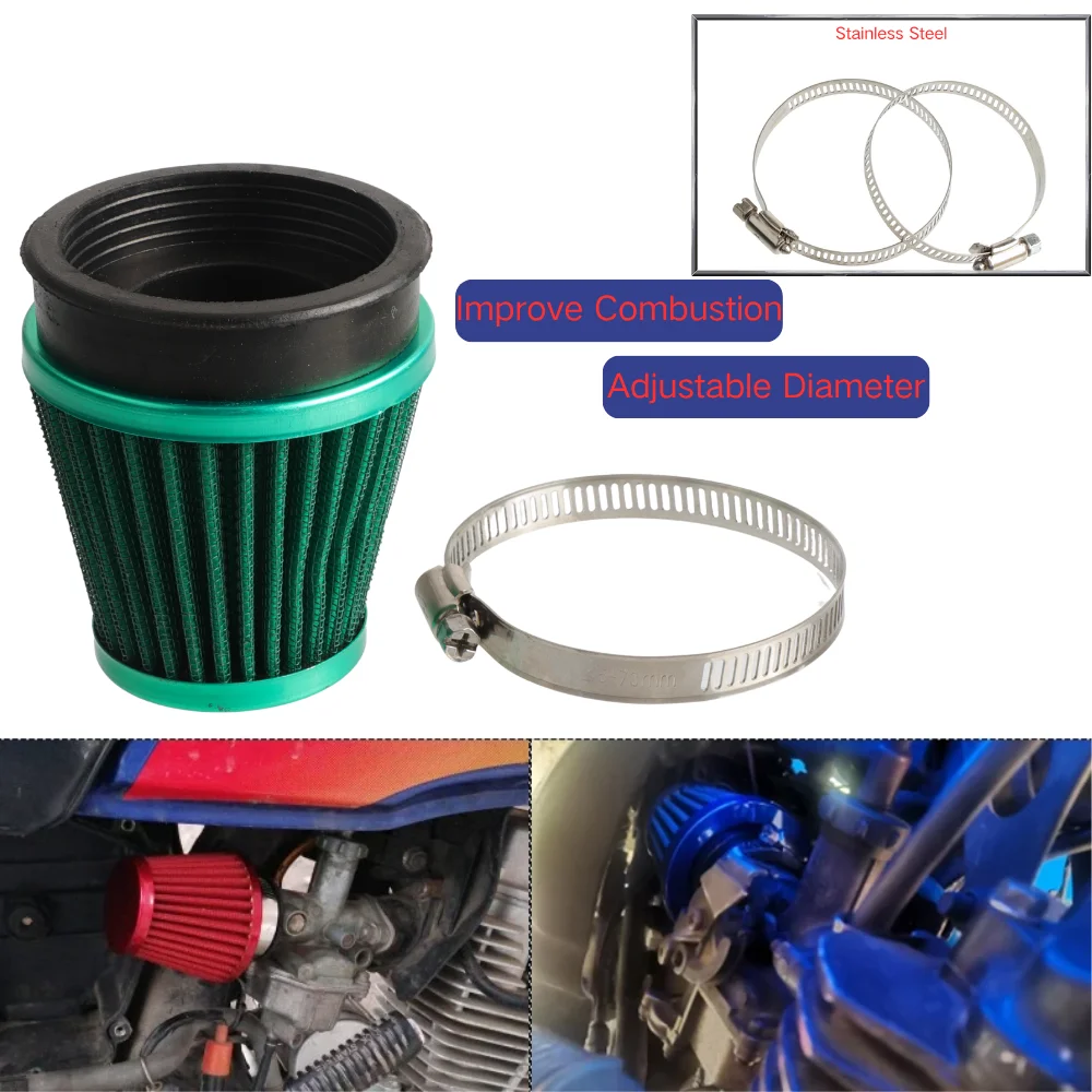38mm 44mm 50mm 58mm Motorbike Air Filter Cleaner Induction Kit For 110cc 125cc 150cc 250cc 450cc Motorcycle ATV Dirt Bike Engine