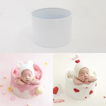 Pasgeboren Fotografie Rekwisieten Ijzeren Emmer Baby Fotocontainer Creativiteit Poseren Rekwisieten Accessoires Studio Schieten Meubels Rekwisieten