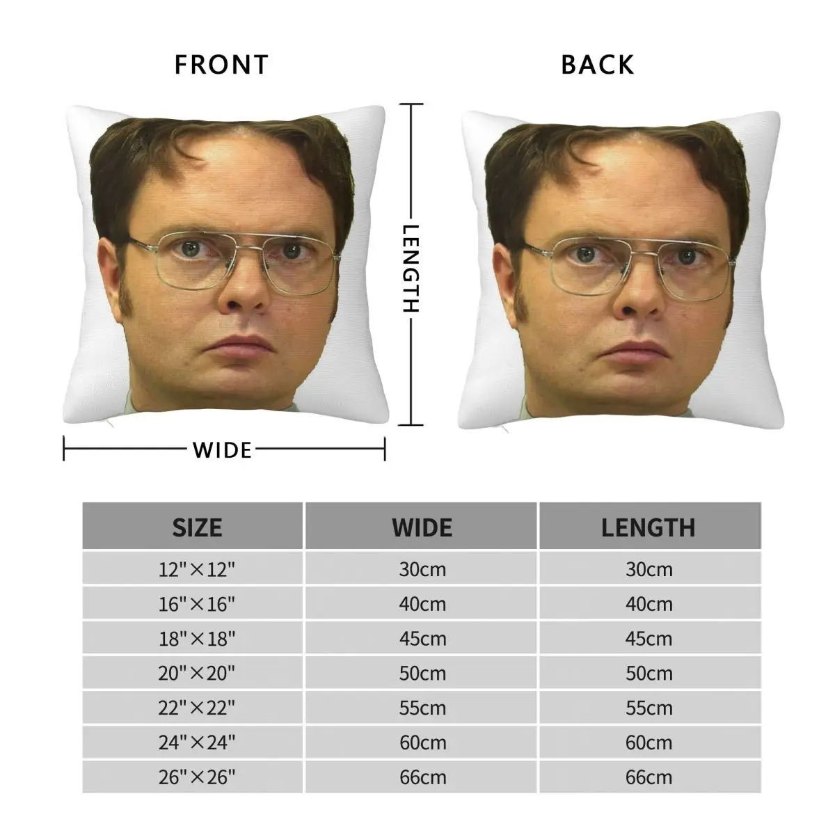 The Office Dwight Schrute Square Pillowcase Polyester Linen Velvet Creative Decor Throw Pillow Case Room Cushion Cover Wholesale