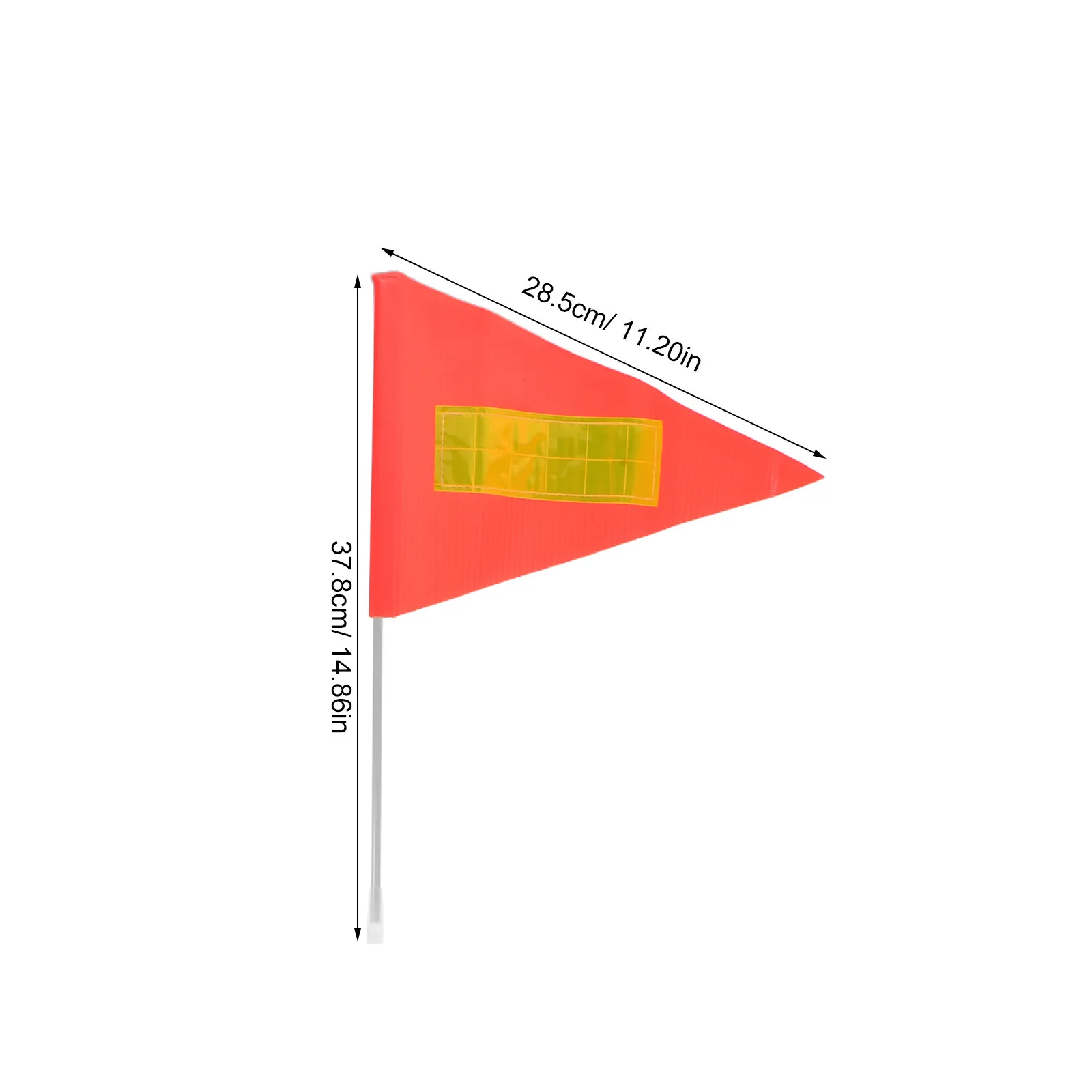 High Visibility Orange Safety Flag with Adjustable Metal Pole Reflective Strip for Bike Scooter Wheelchair Stroller Golf Cart
